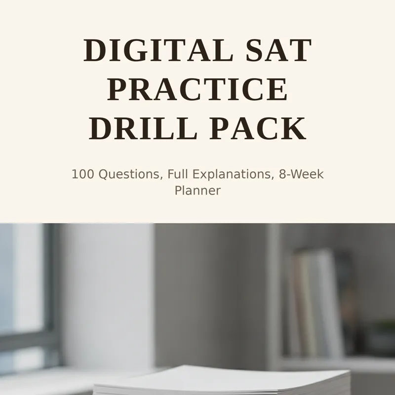 Digital SAT Practice Drill Pack — SAT study guide cover